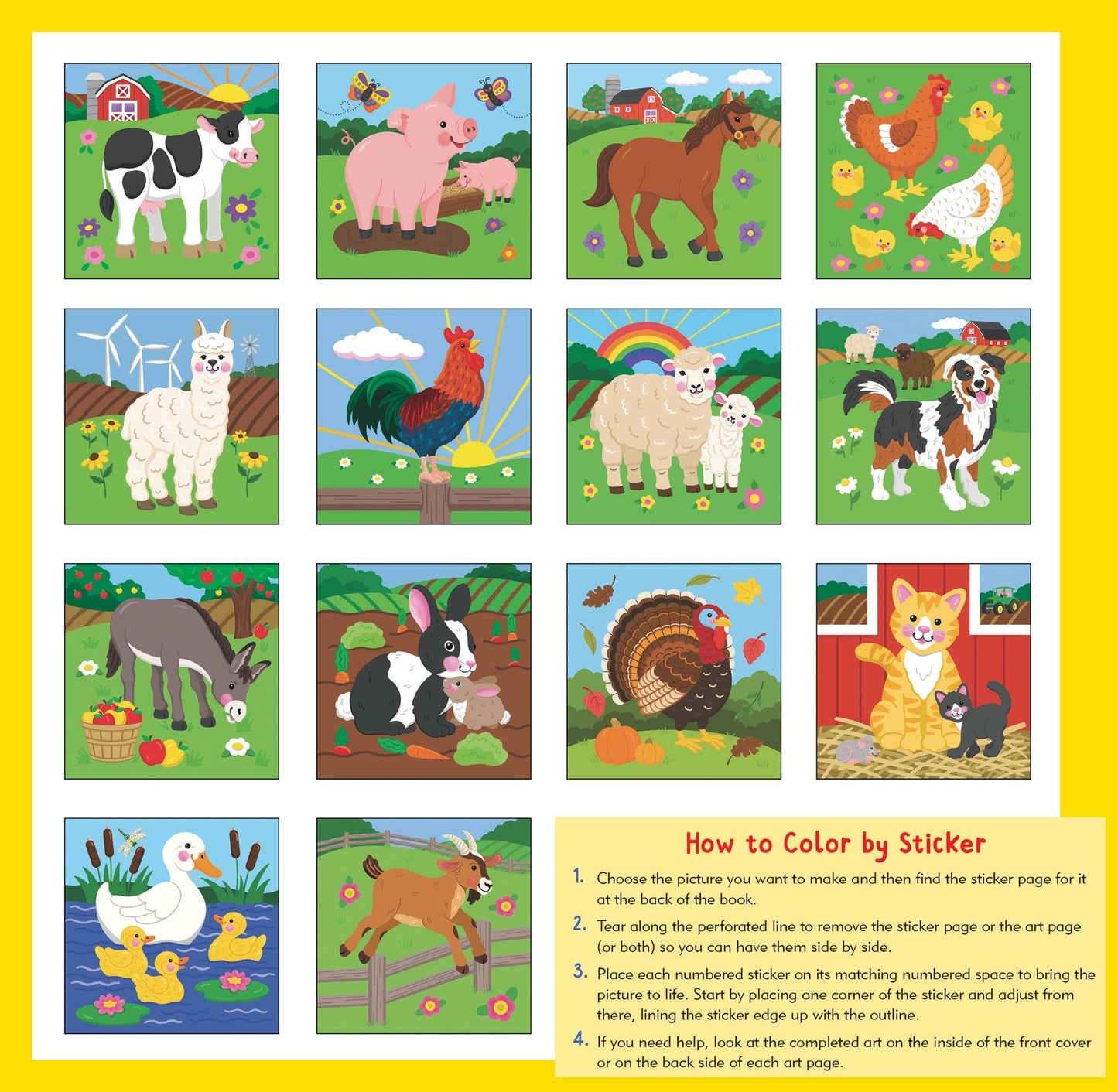 My First Color-By-Sticker Book -- Farm Animals