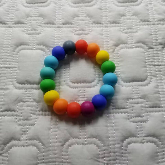 Rainbow Beads Silicone Teething Ring