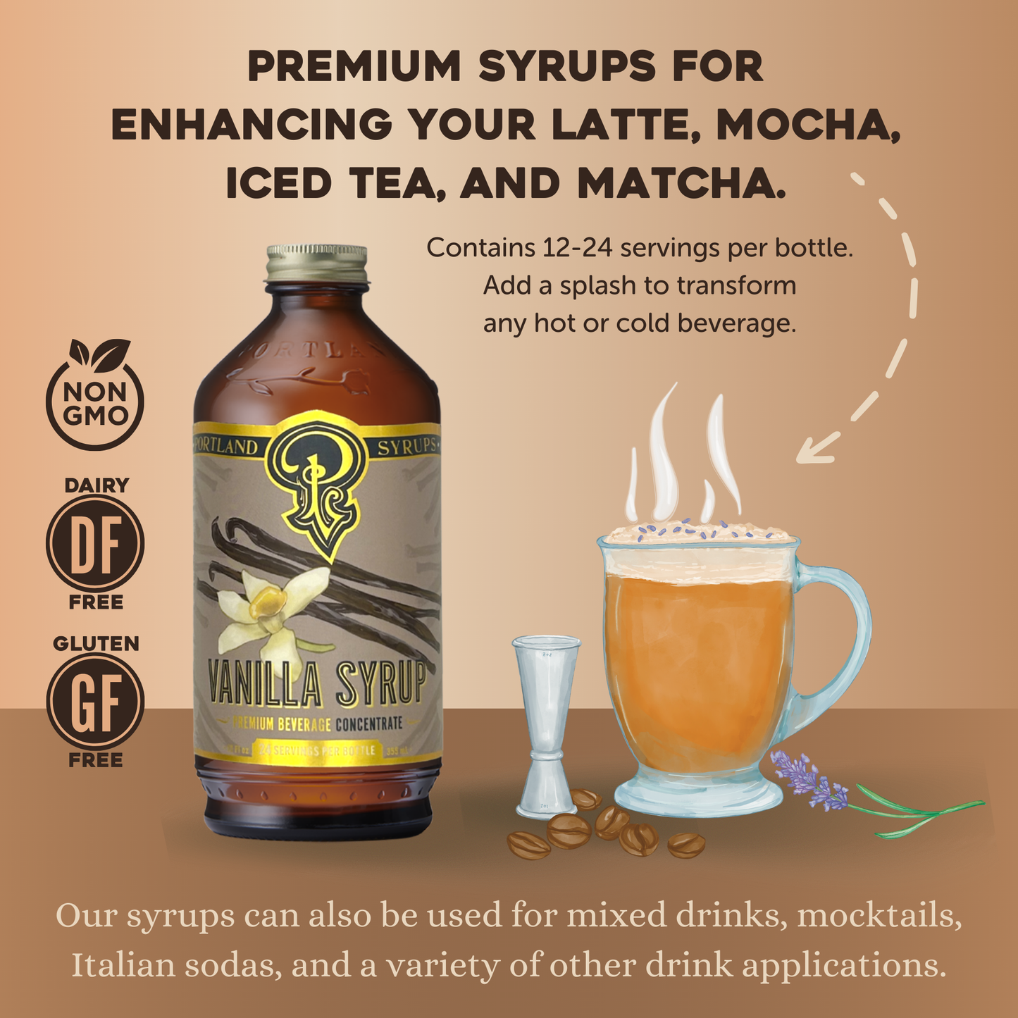 Vanilla Syrup 3.4 oz - Coffee / Cocktails / Mocktails