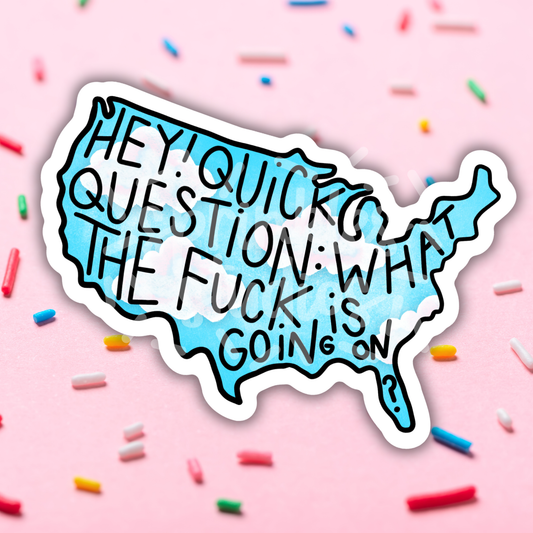 WTF Is Going On America Sticker