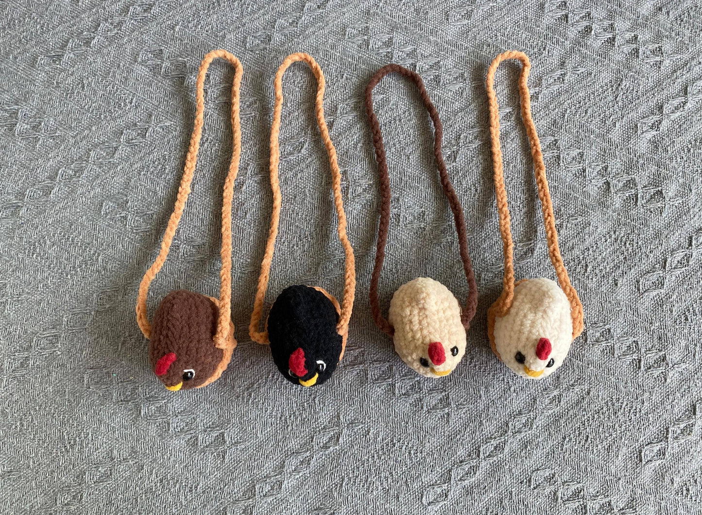 Crochet Chicken Car Hanger, Cute Amigurumi Chicken On Swing