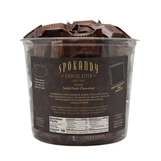 Solid Dark Chocolate Squares in Tub