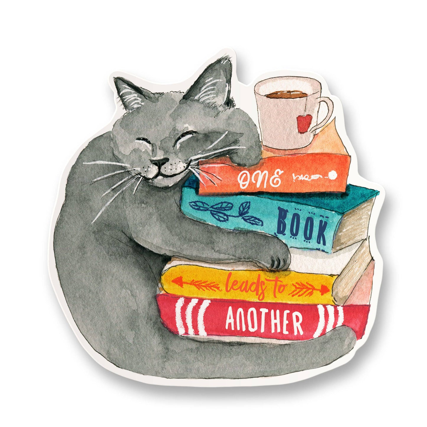 Book Lover Cat Sticker