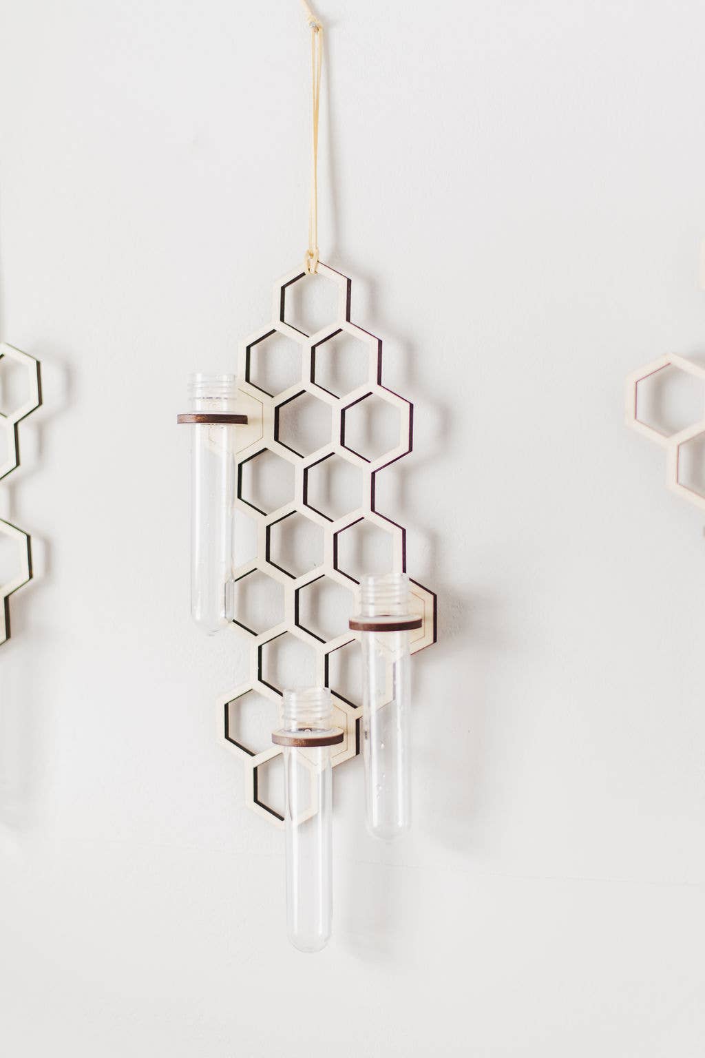 3 Tube Honeycomb Hanging Propagation Station: Dark Wood / Glass Tube