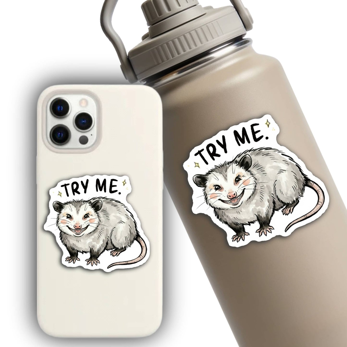 Try Me Possum Sticker