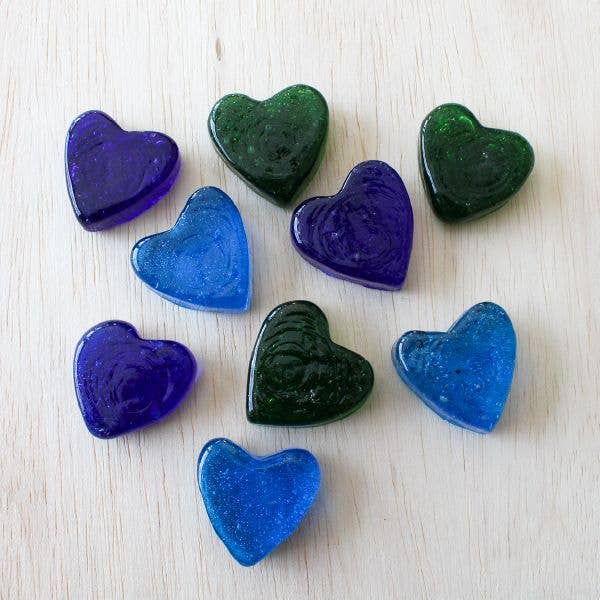 Recycled Glass Hearts