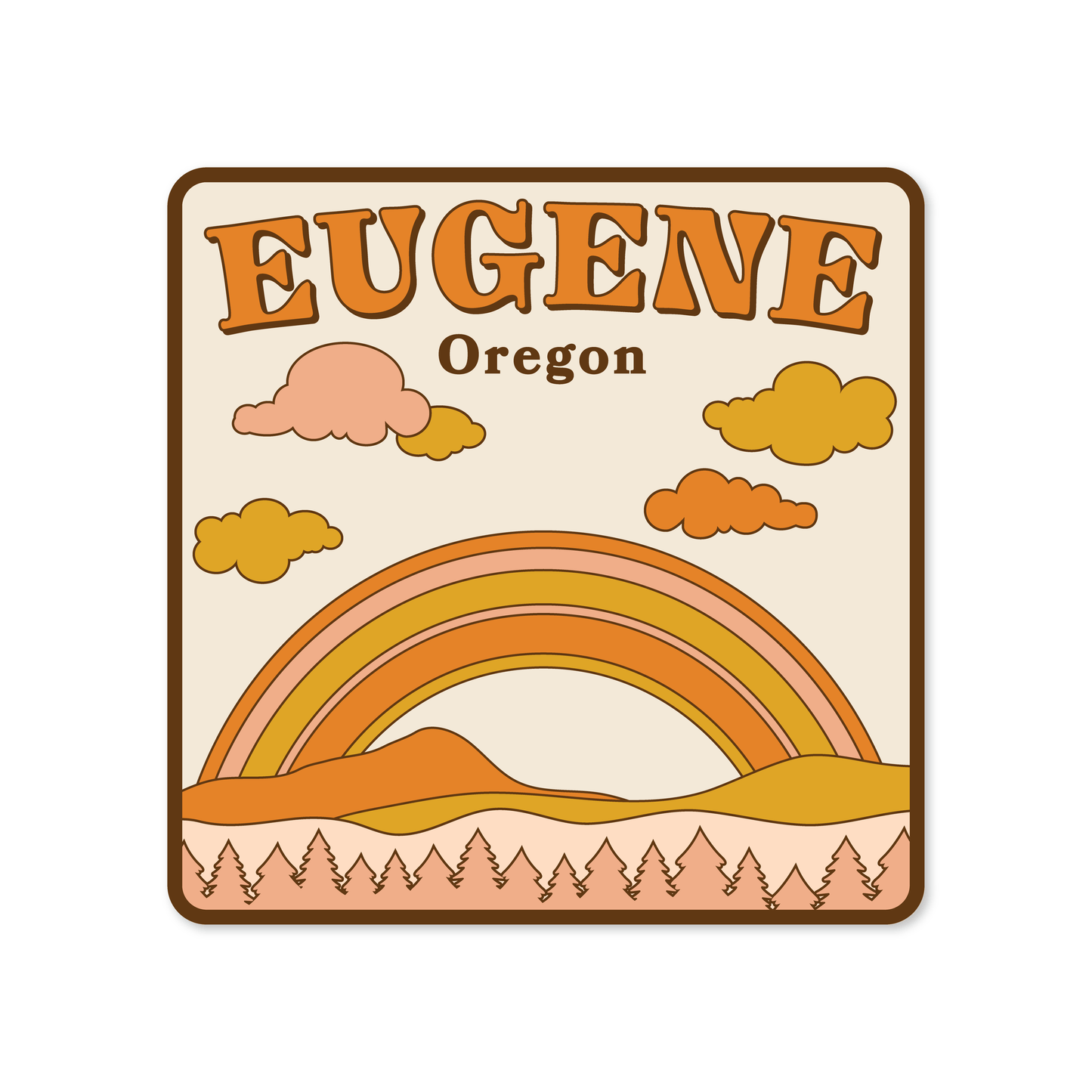 Eugene Oregon Retro Sticker