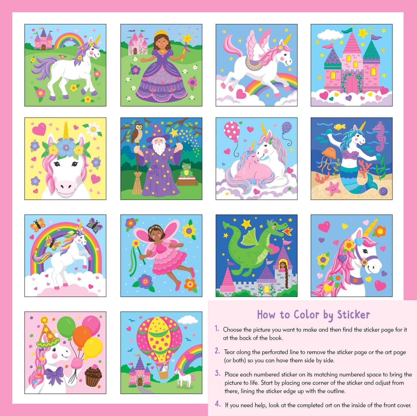Color-by-Sticker Book -- Unicorns & More