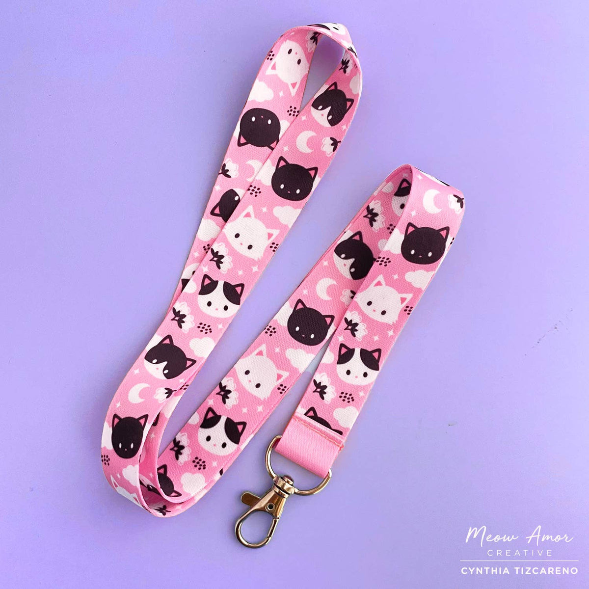 Meow Meow Pink Lanyard