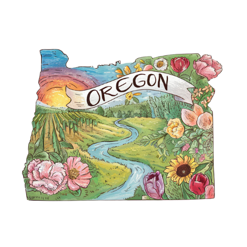 Oregon Watercolor Sticker