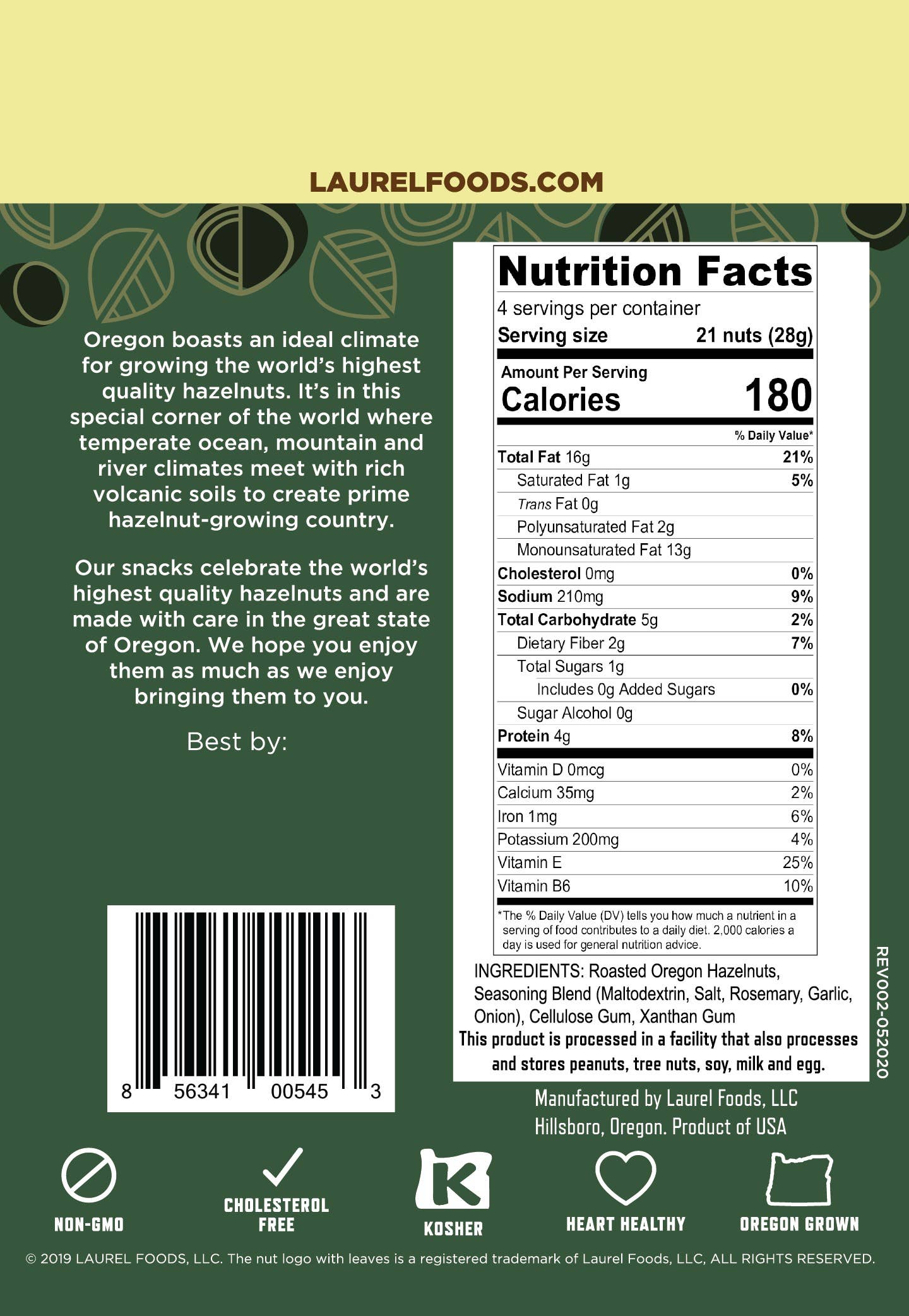 Hazelnut Kernels, Rosemary Garlic, 4 oz