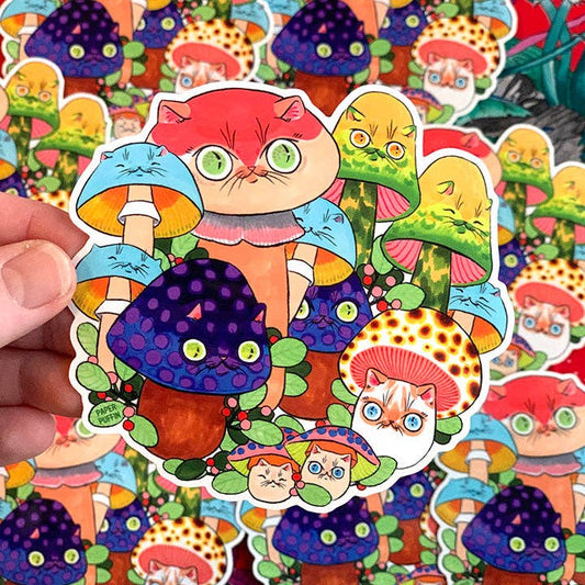Mushroom Cat #27 Large Sticker