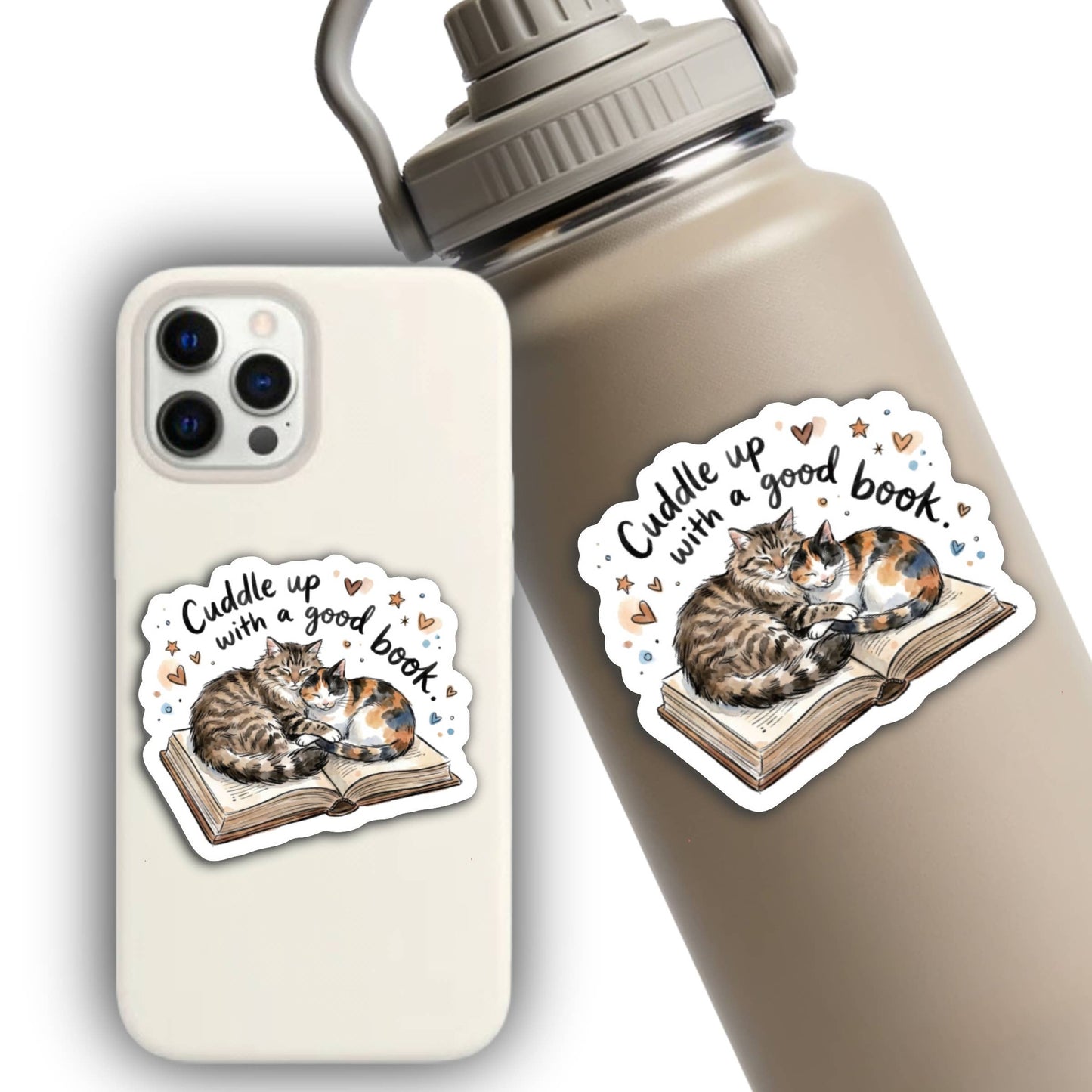 Cuddle Up Books Cat Sticker