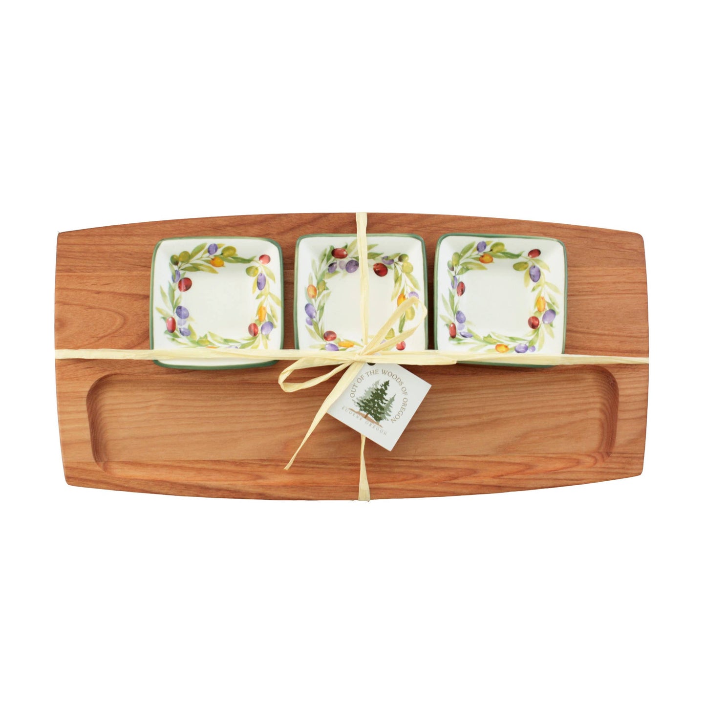 Tasting Board with Olive Wreath Bowls
