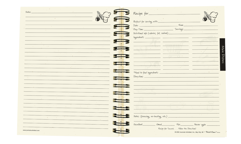 Recipes, A Cooking Journal (Color)
