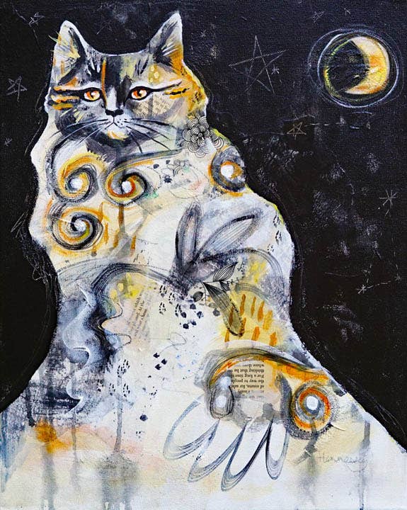 Art print "Night Mountain Cat"