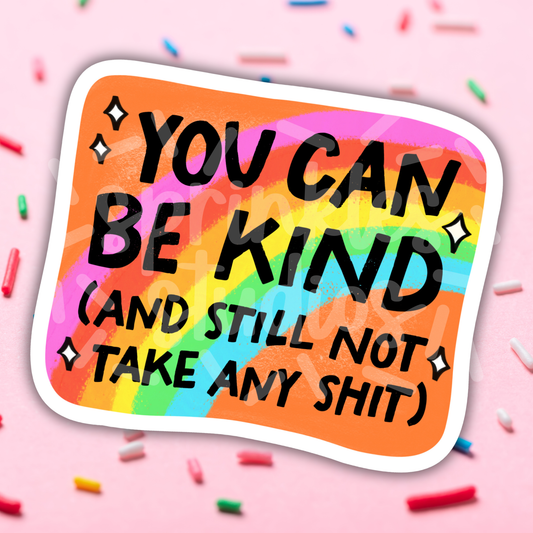 Be Kind Take No Shit Vinyl Sticker