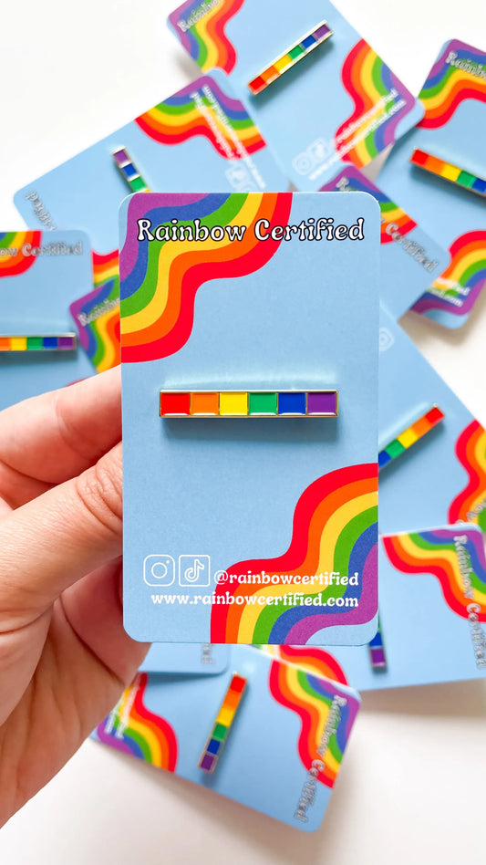 Rainbow Line Enamel Pin