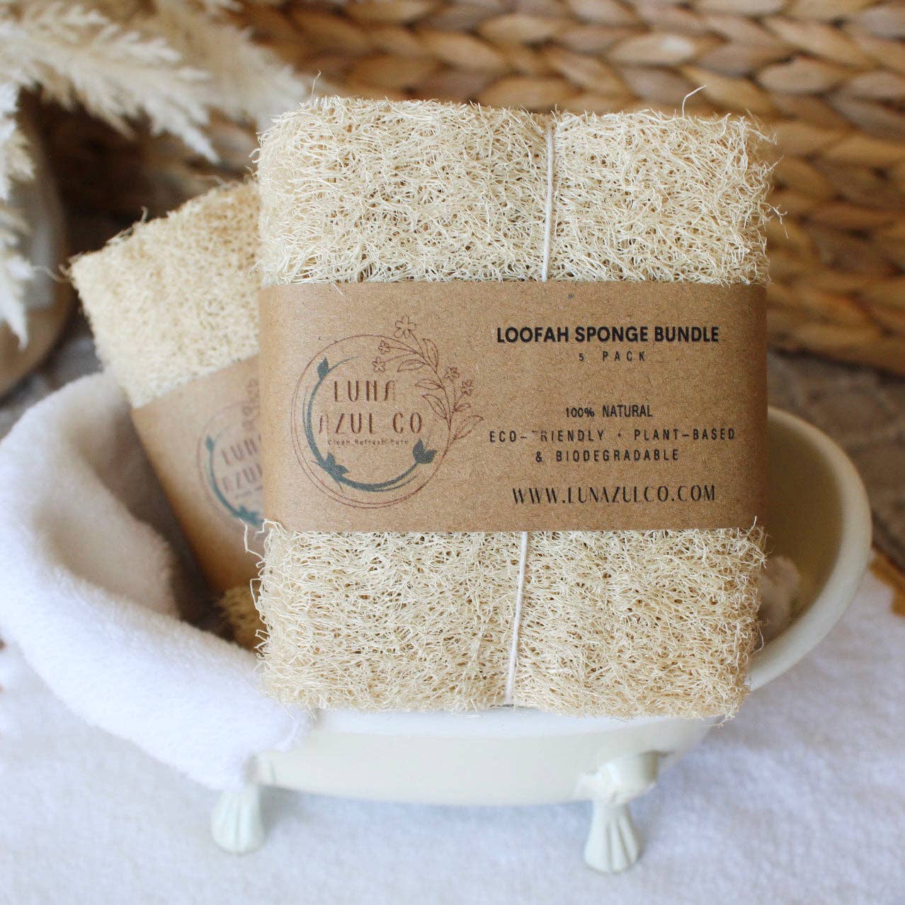 5 Piece Loofah Sponge Bundle