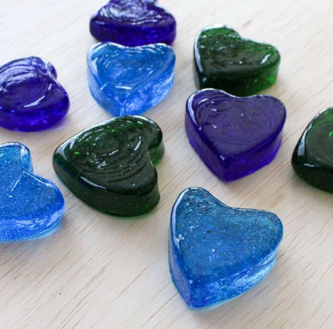 Recycled Glass Hearts