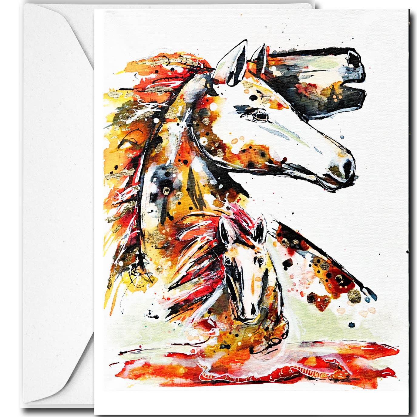 Blank "Fire Horse" focus greeting card