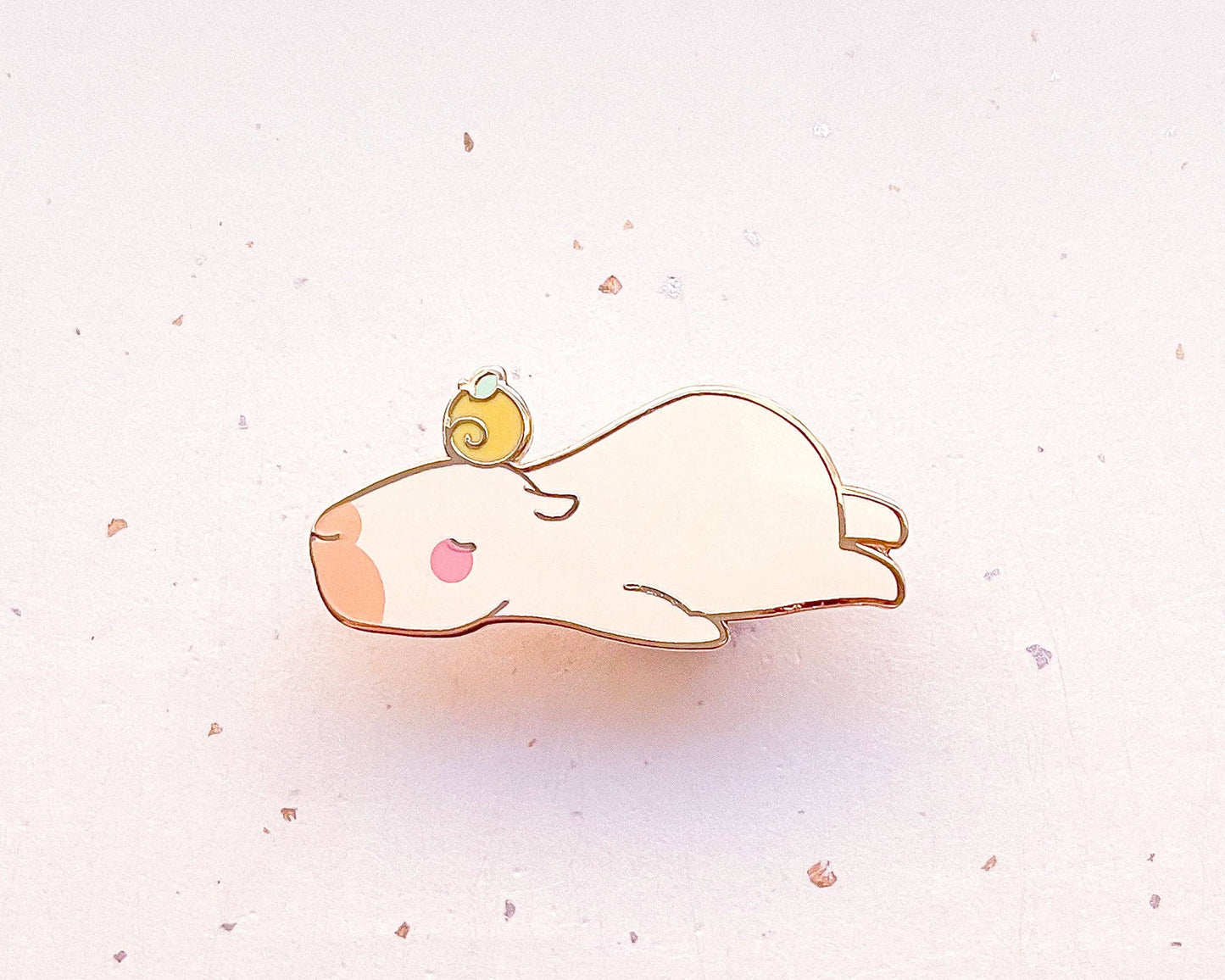 Curly the Capybara Lying Down Enamel Pin