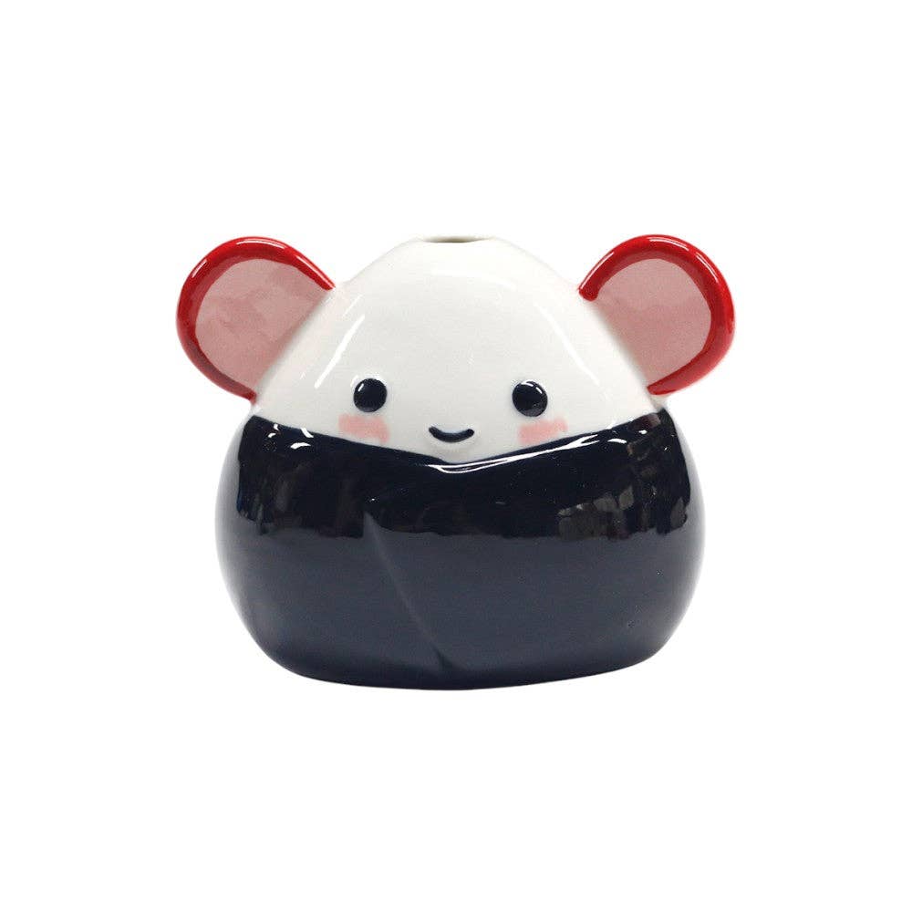 3.5"H Mini Ceramic Vase Onigiri Mouse