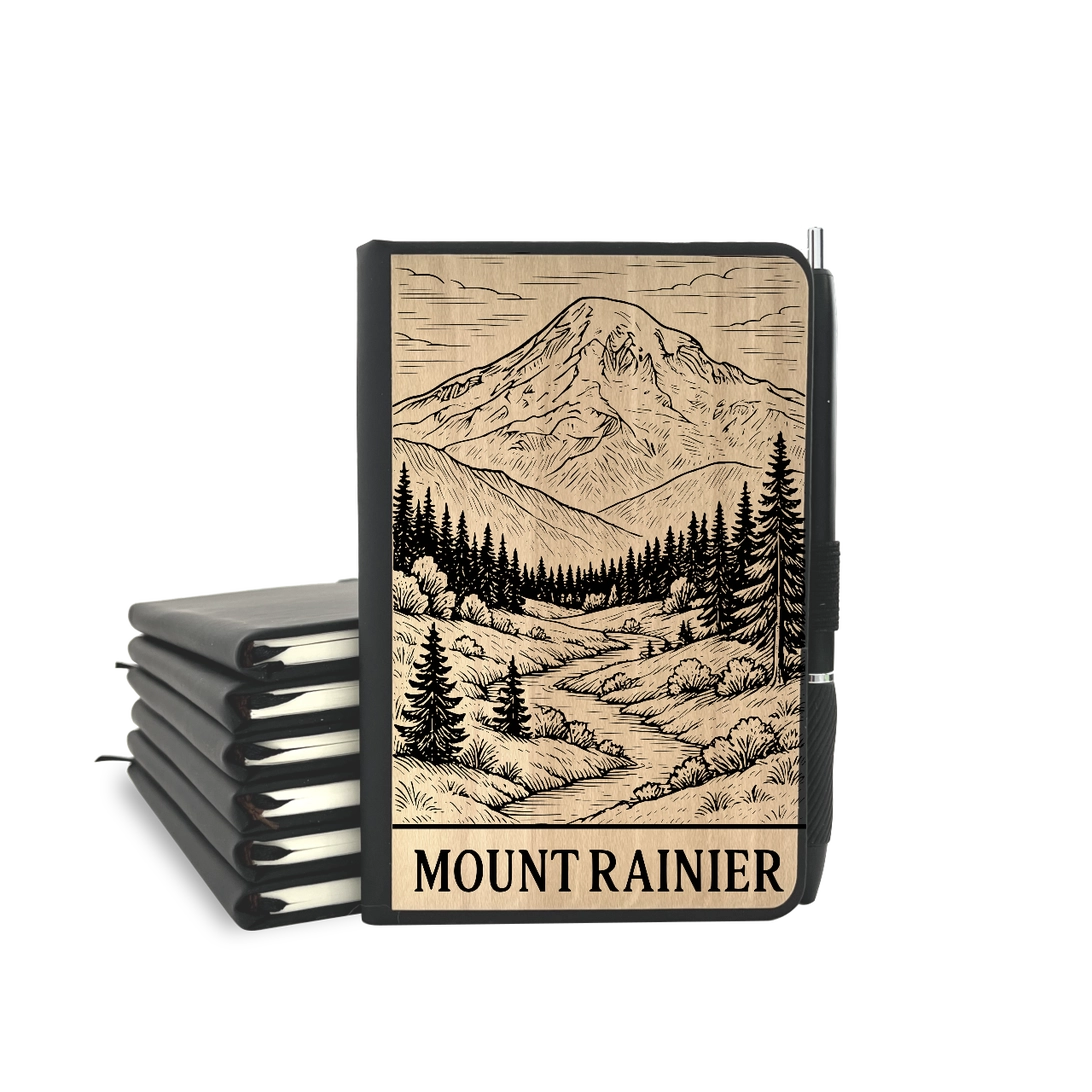 Mount Rainier Woodcover Journal