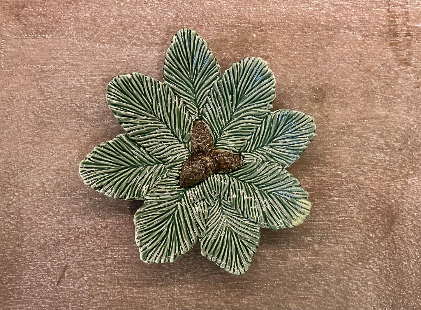 8” Pine Tree Bough Plate