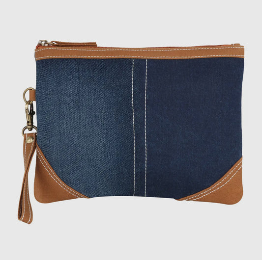 Denim Wristlet Pouch