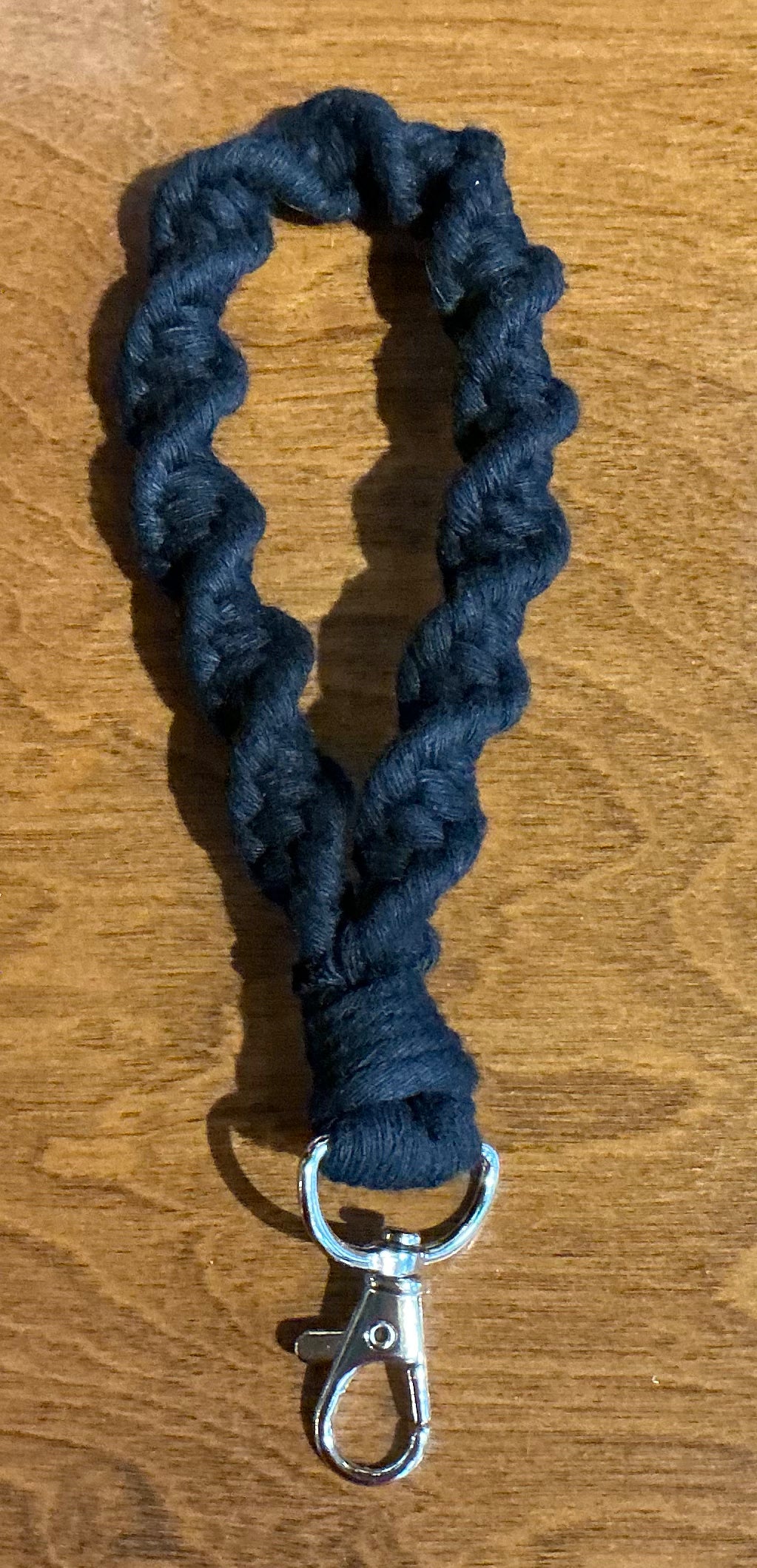 Handmade Spiral Macrame Wristlet Keychain