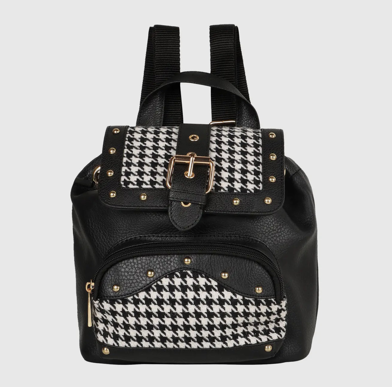 Millie Houndstooth Print Mini Backpack