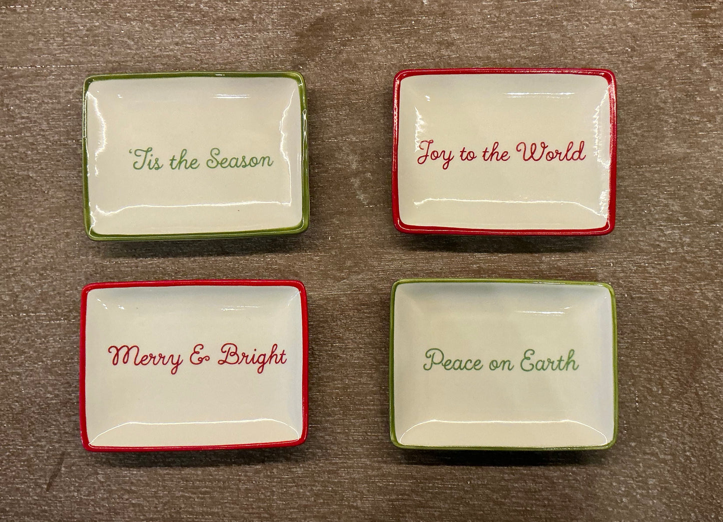 4” Trinket Dishes - Holiday Phrases