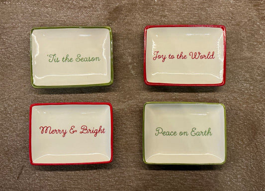 4” Trinket Dishes - Holiday Phrases