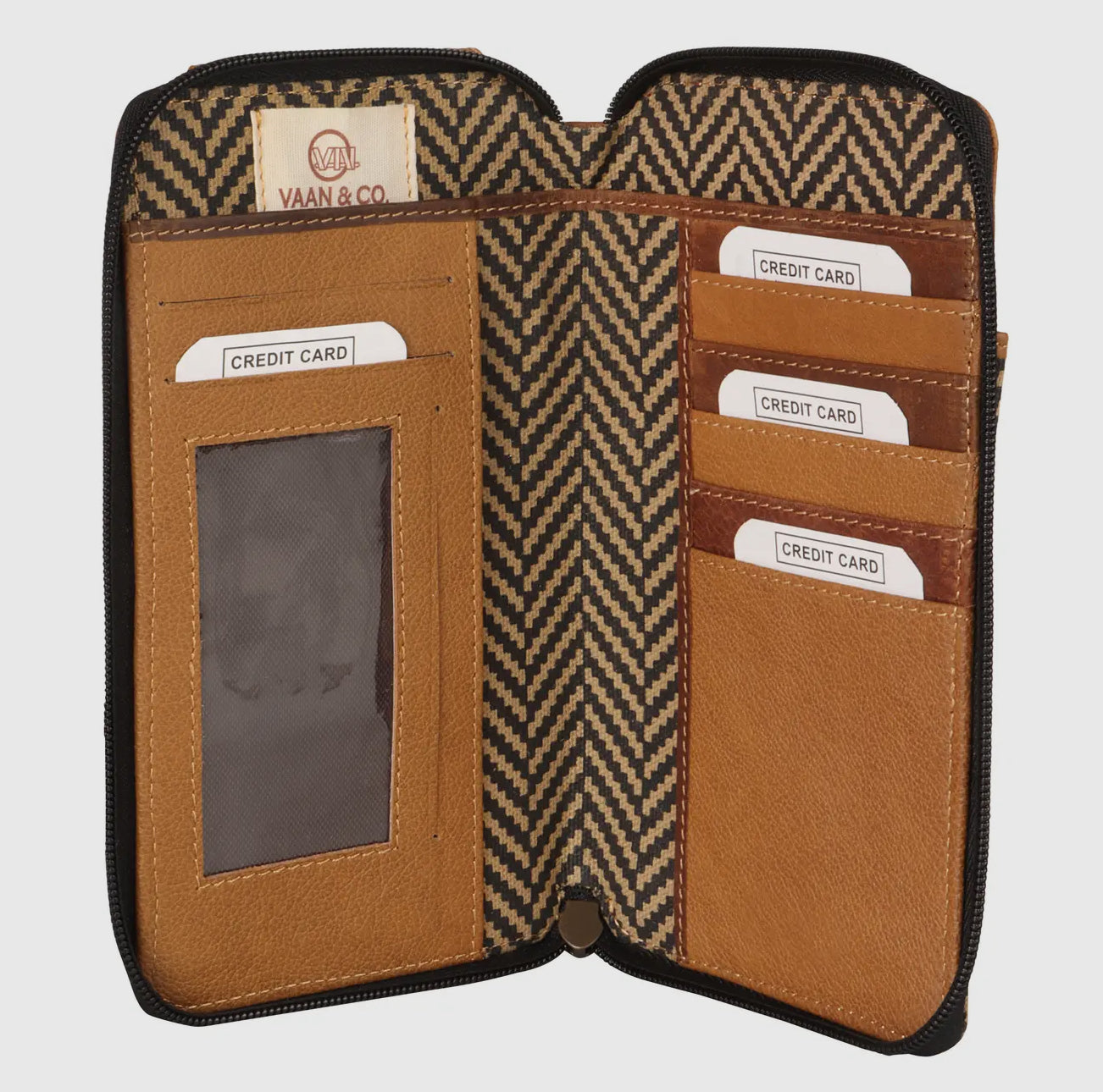 Herringbone Cross Body Bag with Built-in Wallet