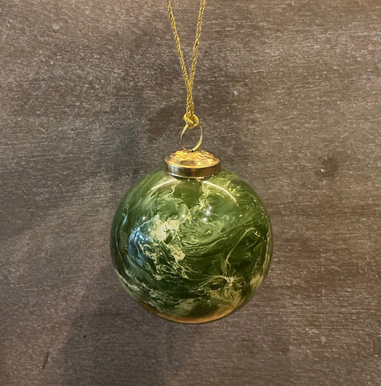 4” Green & Gold Christmas Ornament
