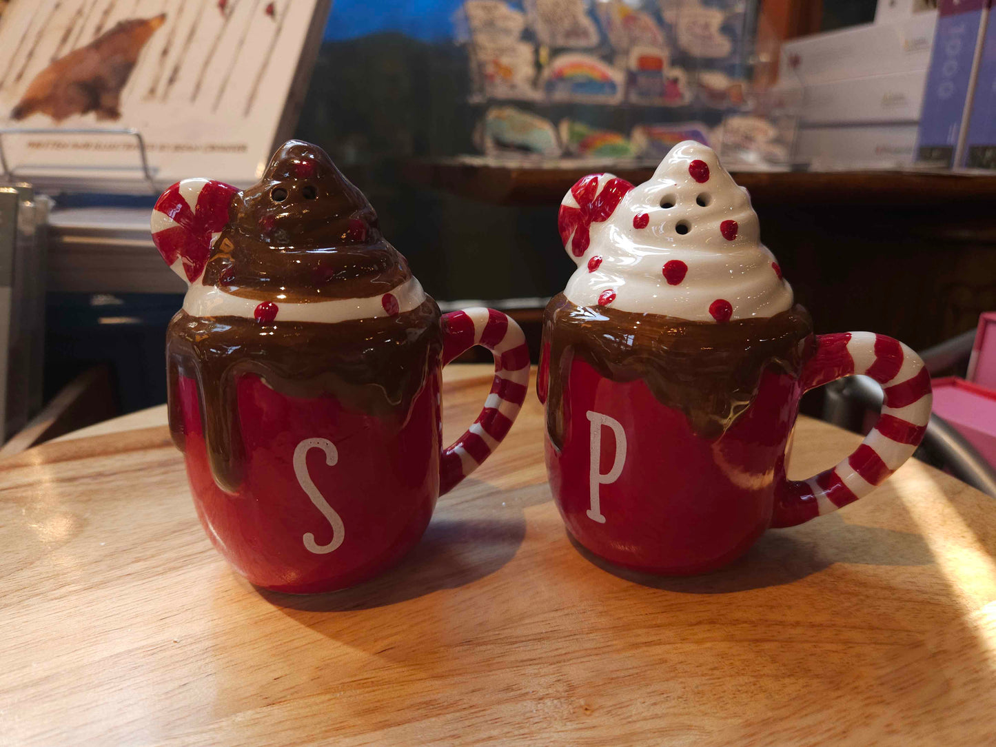 Ceramic Cocoa and Cookie Salt and Pepper Shakers