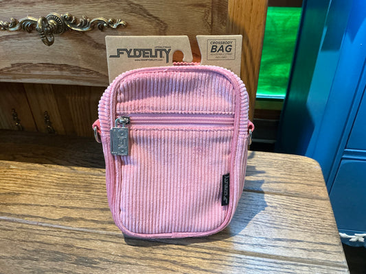 Pink Corduroy Crossbody Brick Bag