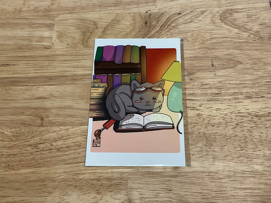 Book Cat Print