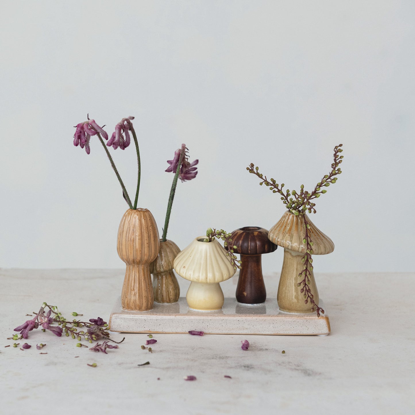 Stoneware Mushroom Multi-Vase