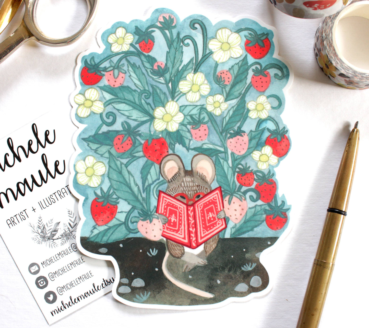 Bookworm Mouse Sticker