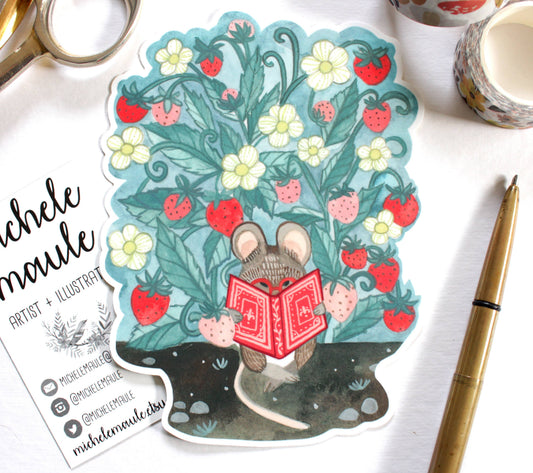 Bookworm Mouse Sticker