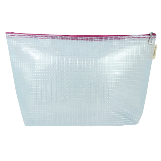 Grid Vinyl Makeup Bag Extra Large