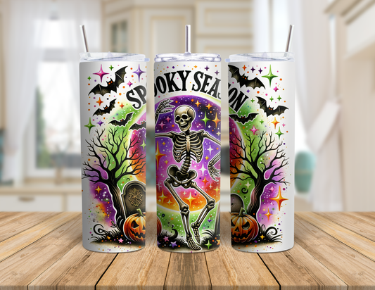 Spooky Season Skeleton Dancing Halloween 20 oz Tumbler
