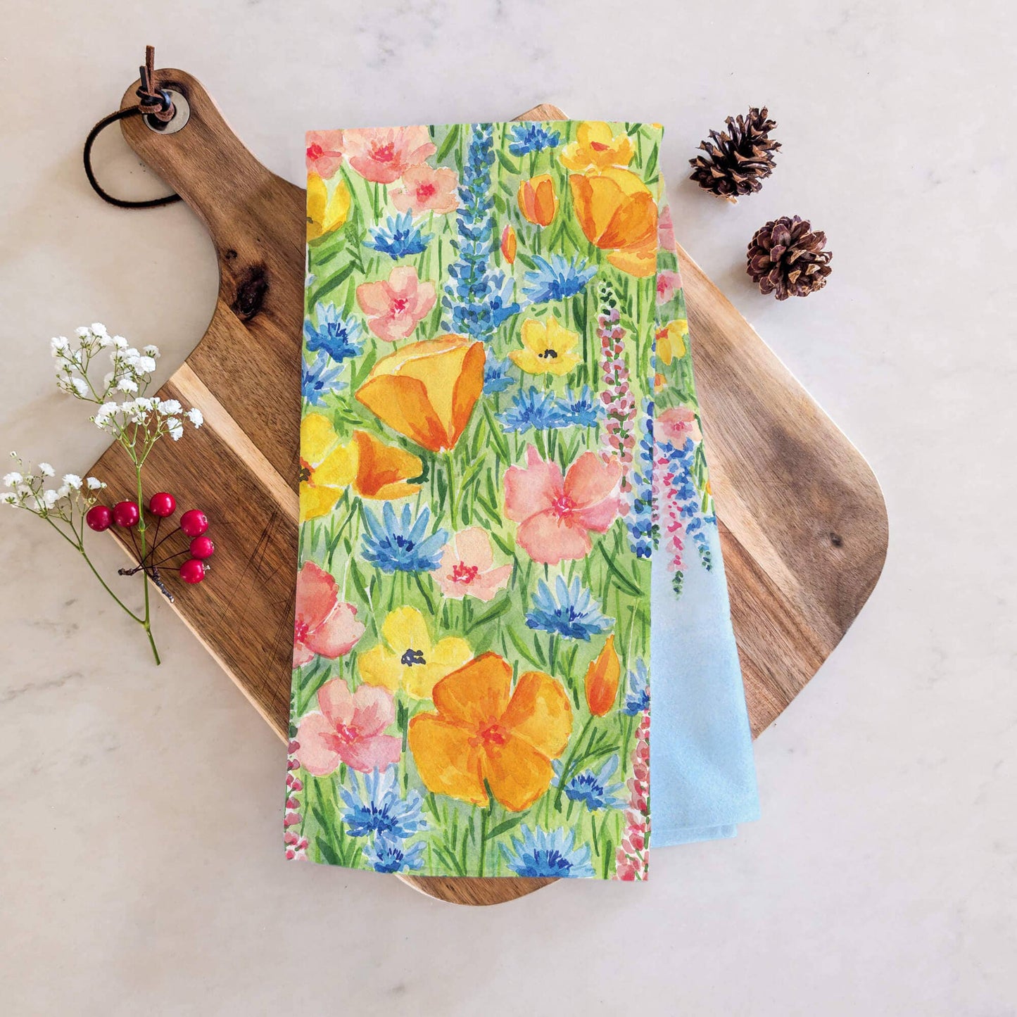Spring Colors Tea Towel | Wildflower Meadow Kitchen Towel