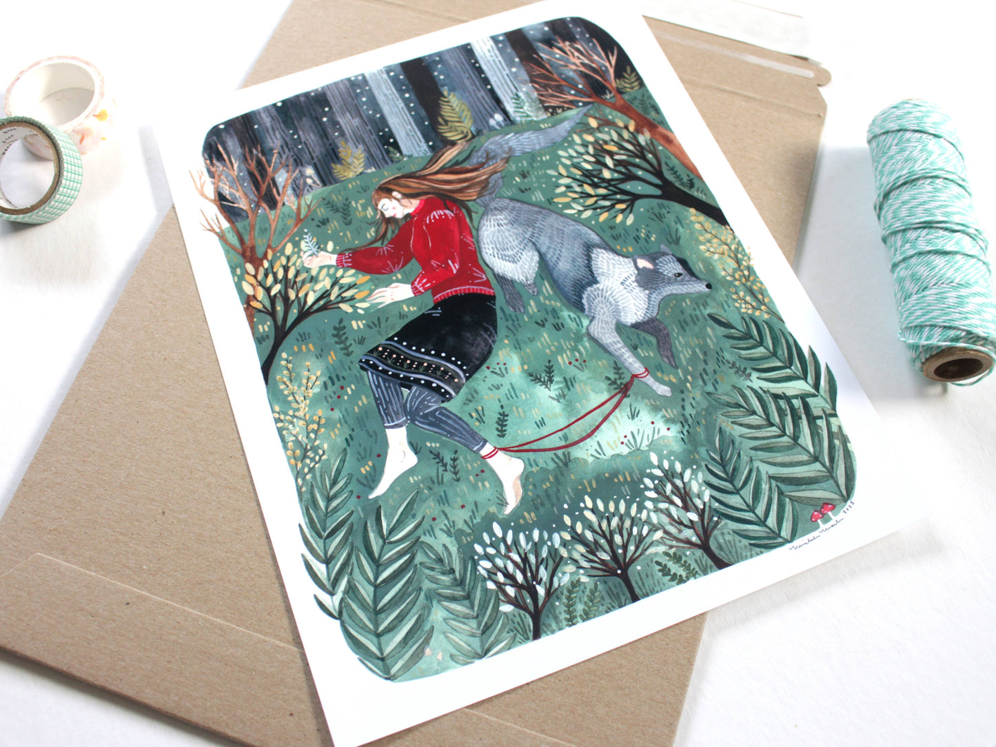 8x10 Print - Girl with Her Wolf