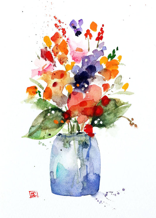 Flower Vase 5x7" Greeting Card