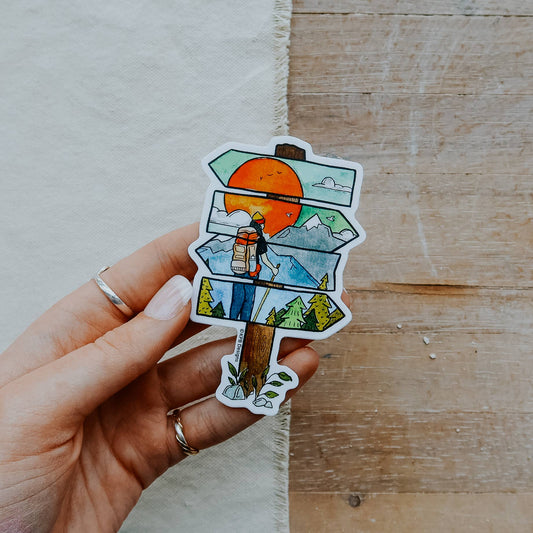 Sign Hiker Vinyl Sticker