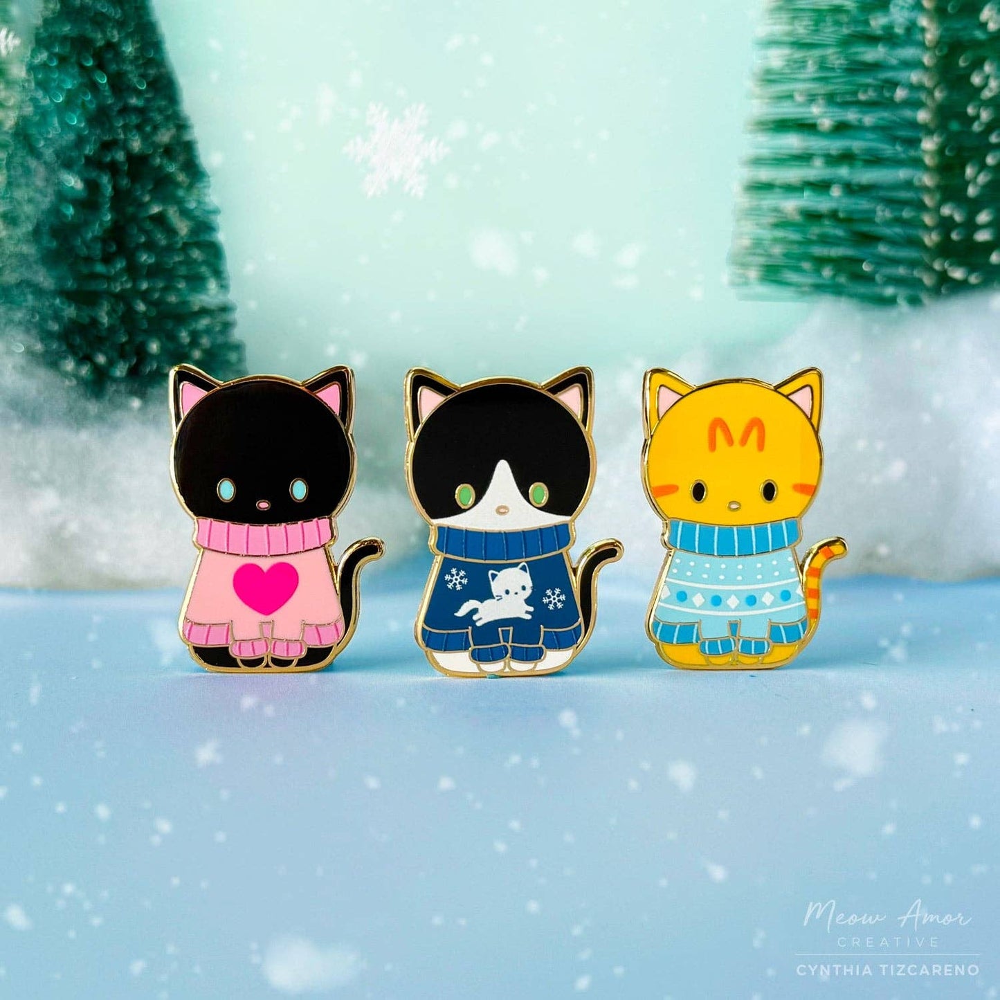 Black Cat Sweater Enamel Pin