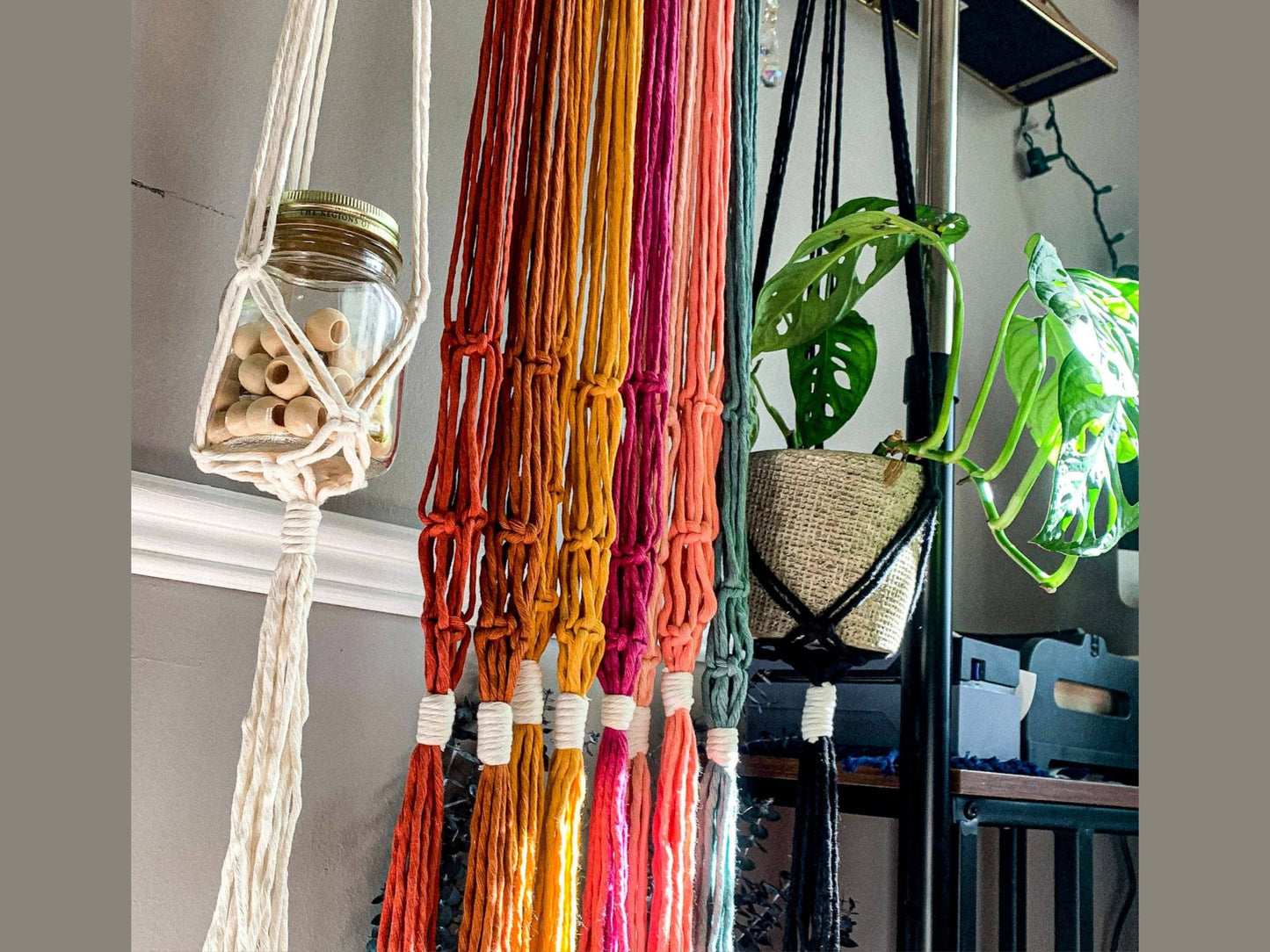 Long Handmade Macrame Plant Holder
